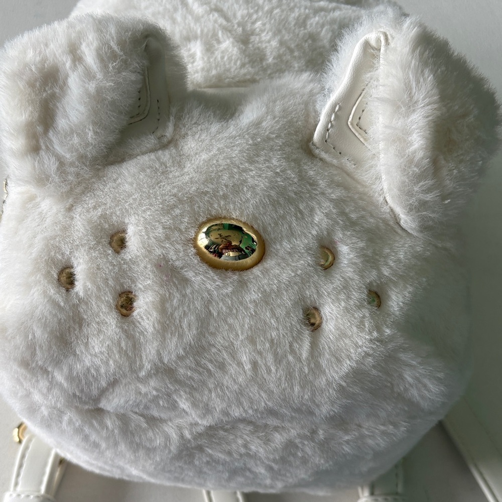 Betsey Johnson White Furry dog Backpack - Picture 4 of 13